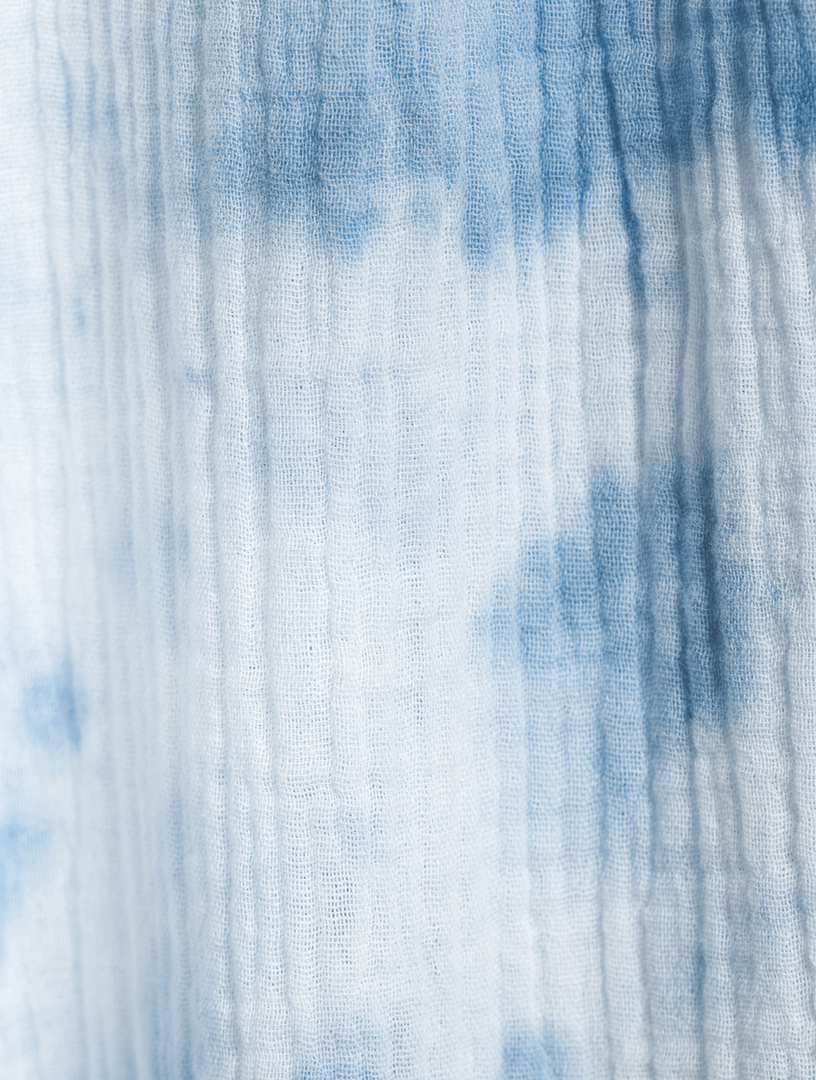 Lila Cotton Long Dress Watercolour Print