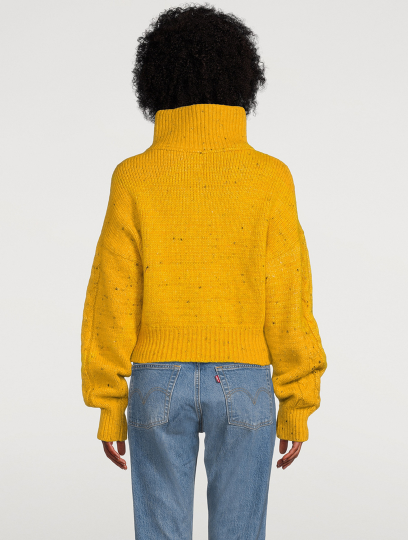Half Zip Cable Knit Sweater