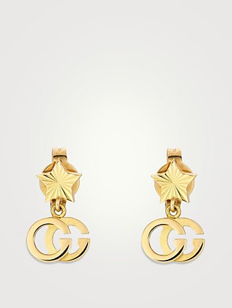 Pendants d'oreilles en forme d'étoile avec GG Runnning en or 18 ct