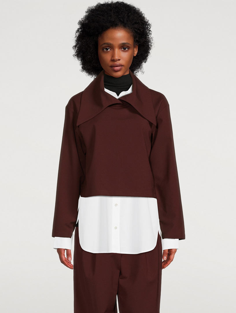 Wide Collar Layered Blouse