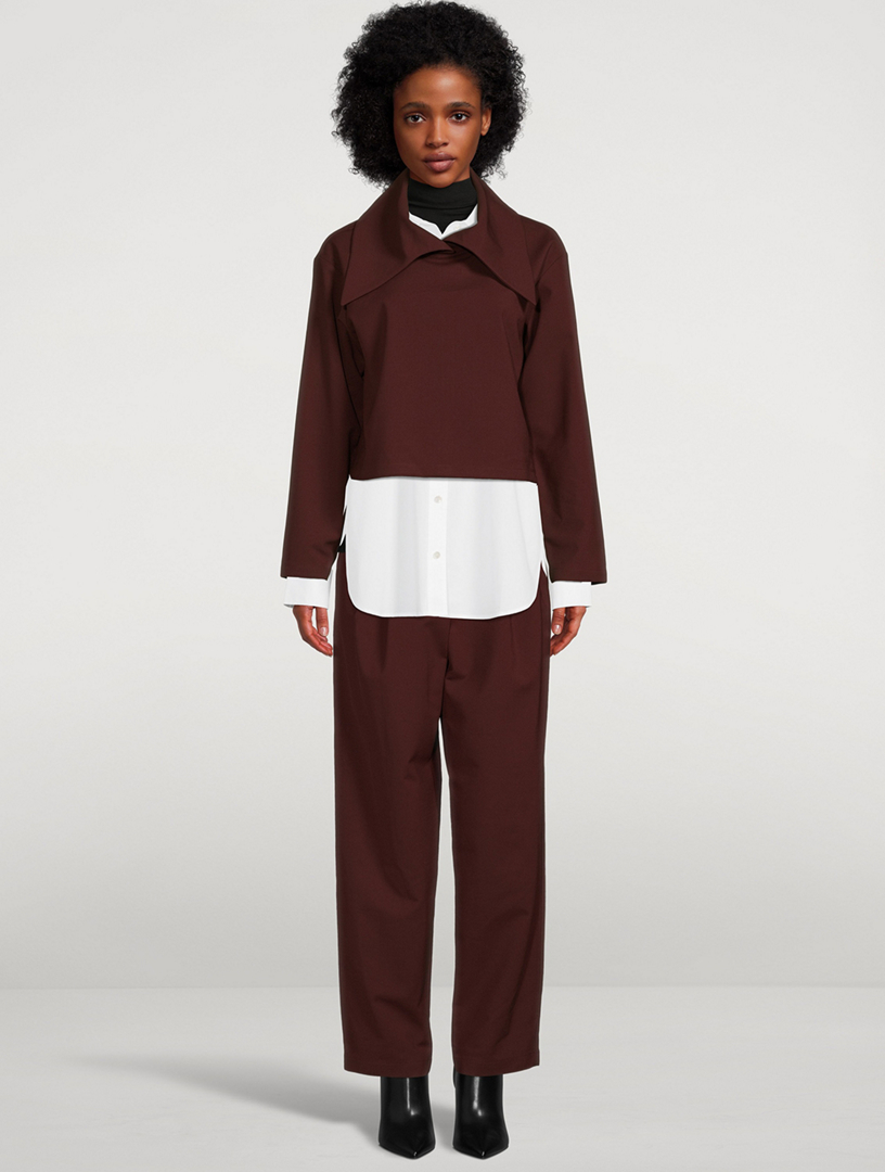 Wide Collar Layered Blouse