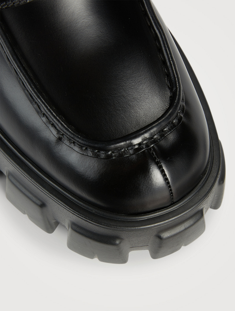 PRADA Monolith Leather Platform Loafers | Holt Renfrew