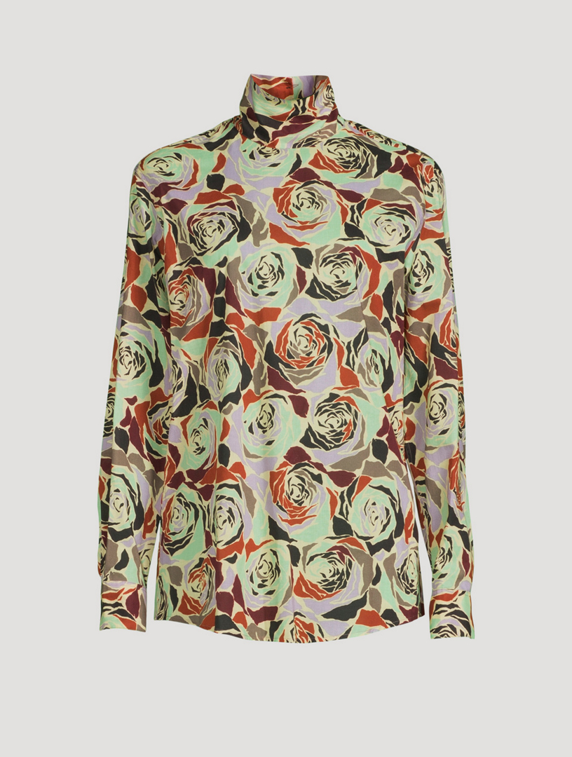 DRIES VAN NOTEN Contisy Cotton High-Neck Shirt | Holt Renfrew