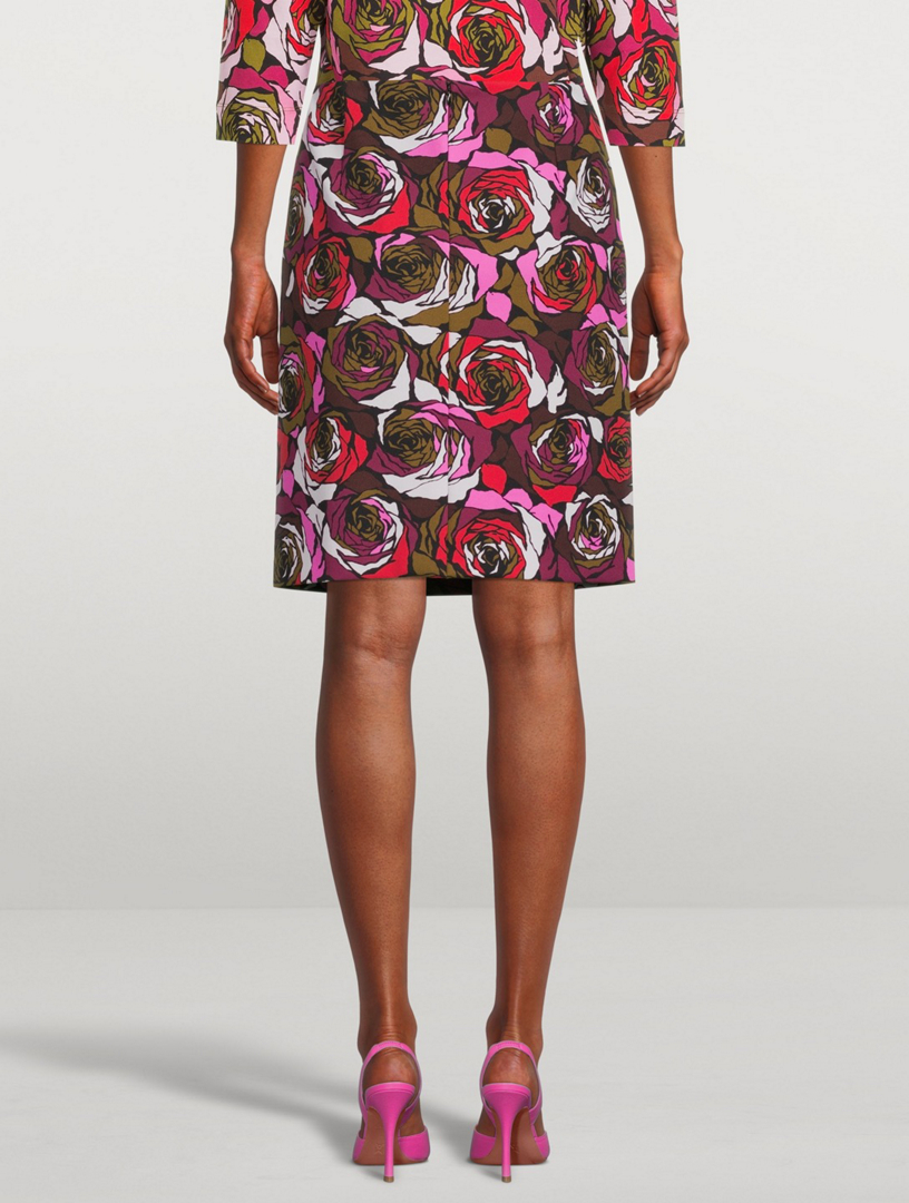 Salby Cotton Printed Pencil Skirt
