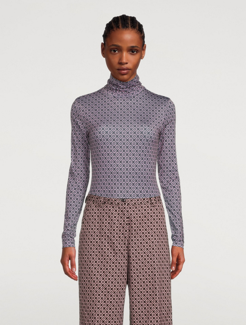 Dries van noten 2024 graphic printed turtleneck