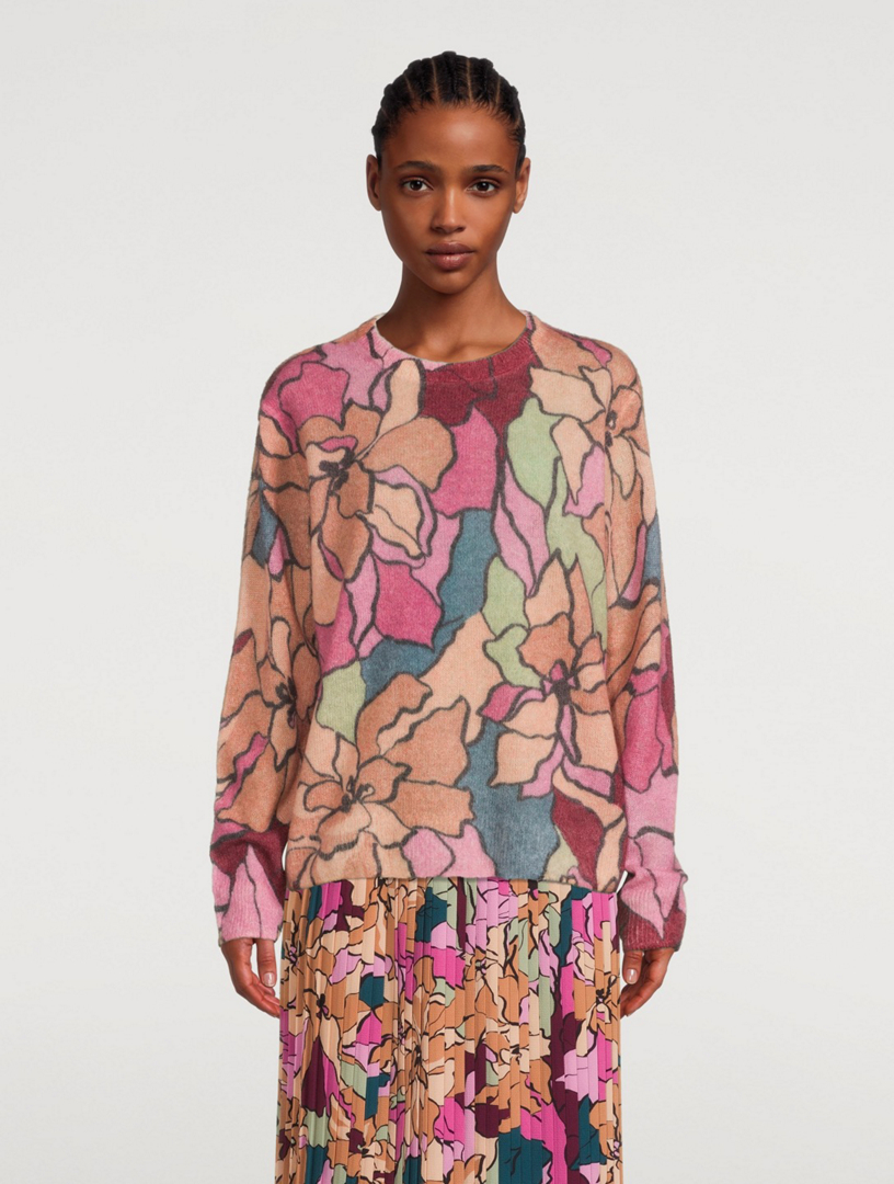 DRIES VAN NOTEN Tania Alpaca And Wool Sweater In Floral Print