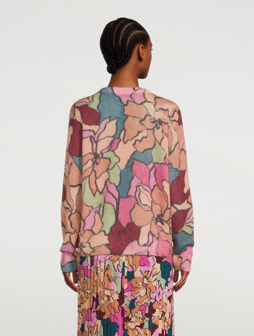 Tania Alpaca And Wool Sweater Floral Print