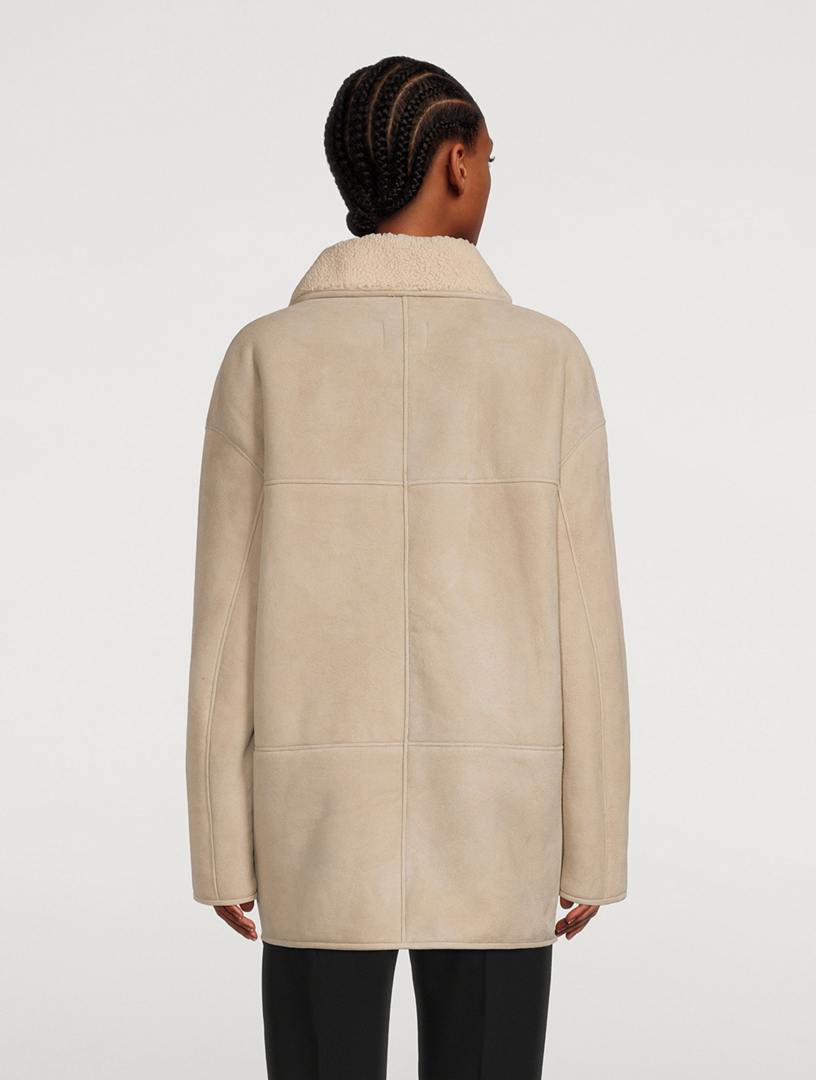Cebu Shearling Double-Breasted Coat