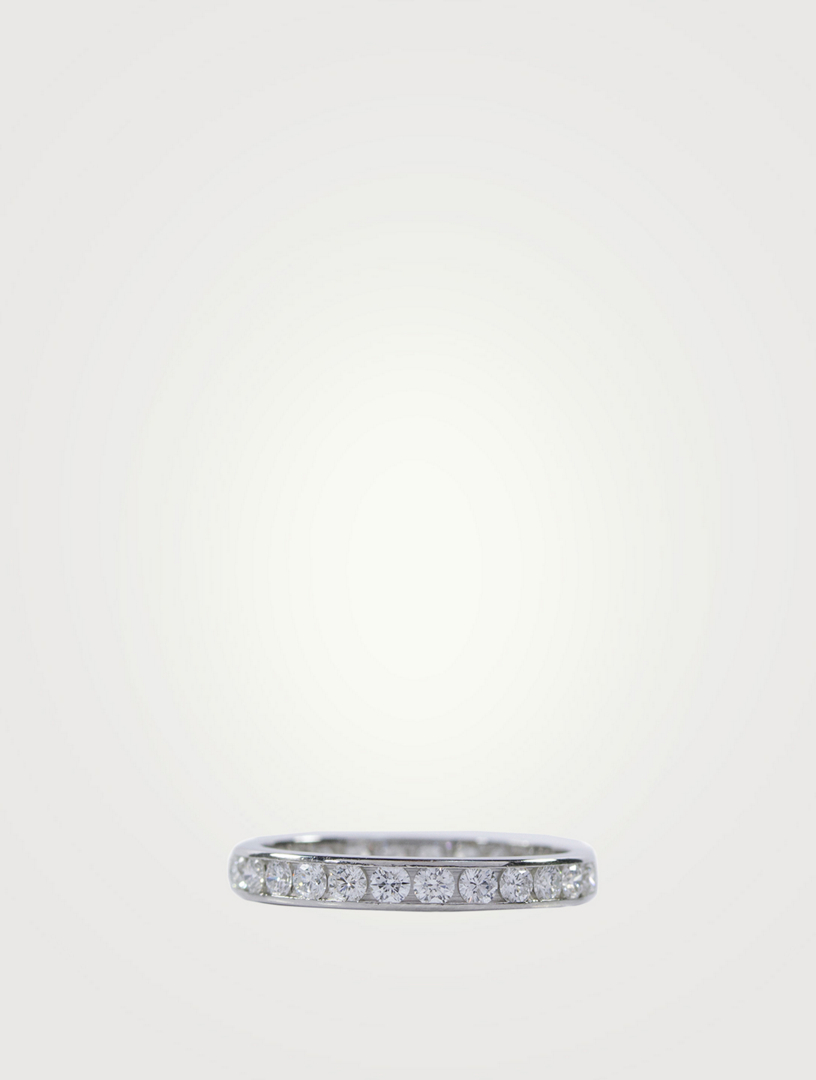 2mm Channel Set Platinum Eternity Band Ring With Diamonds