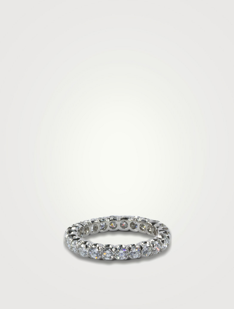 Fishtail 2.75mm Platinum Eternity Band Ring With Diamonds