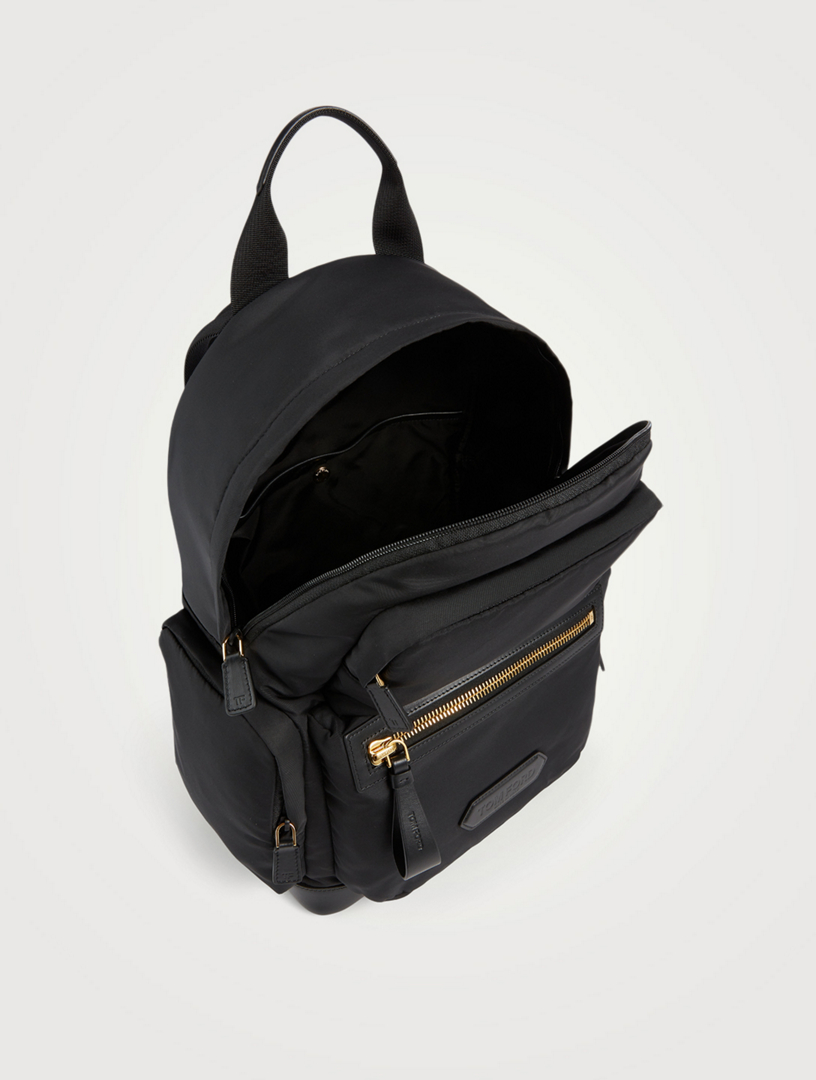 Leather And Nylon Backpack