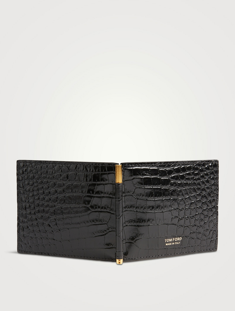 TOM FORD Croc-Embossed Leather Bifold Wallet | Holt Renfrew