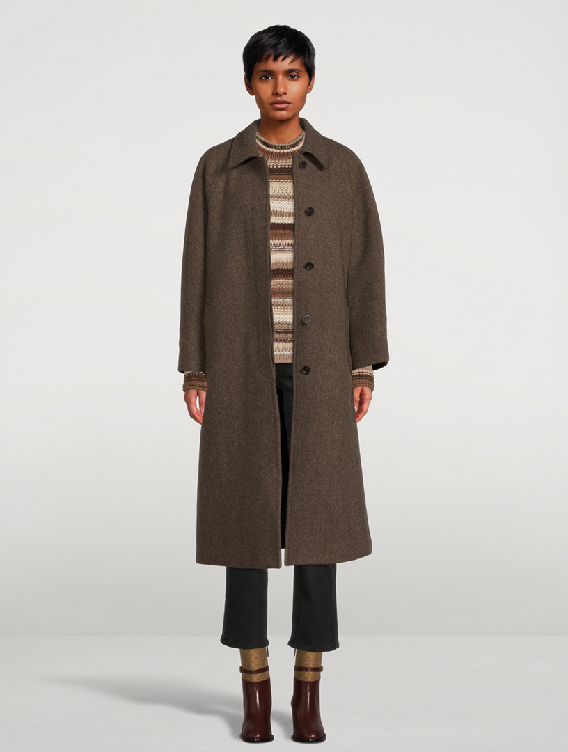 【NOTHING WRITTEN】 Wool balmacaan coat /追跡付 Wool balmacaan coat (Taupe) - Nothing written