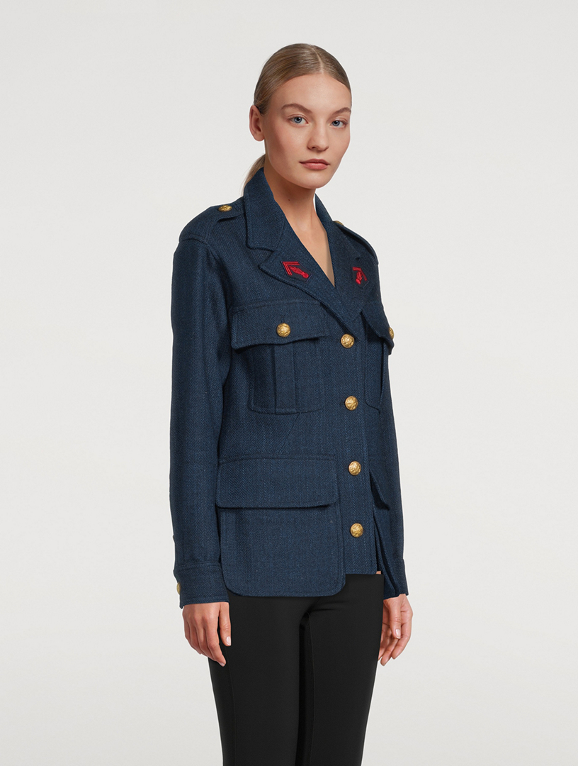 Wool And Alpaca Bellows Pocket Army Jacket