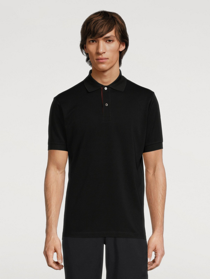 Slim-Fit Polo Shirt With Artist Stripe Placket