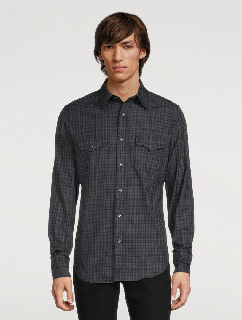 Cotton Tailored Shirt Check Print
