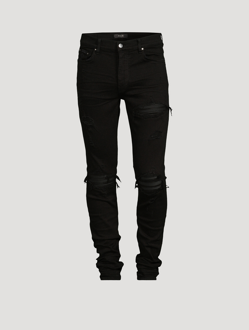 Black patched sale skinny jeans