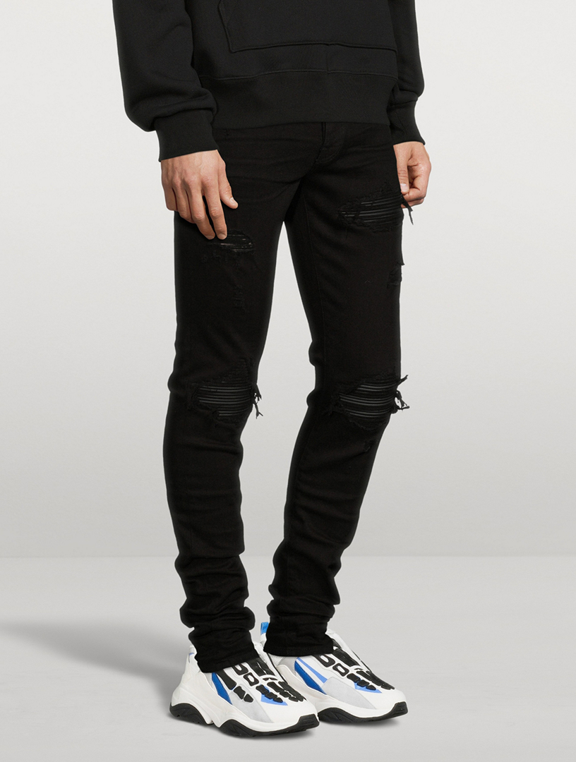 Mx1 Skinny Jeans With Leather Patches