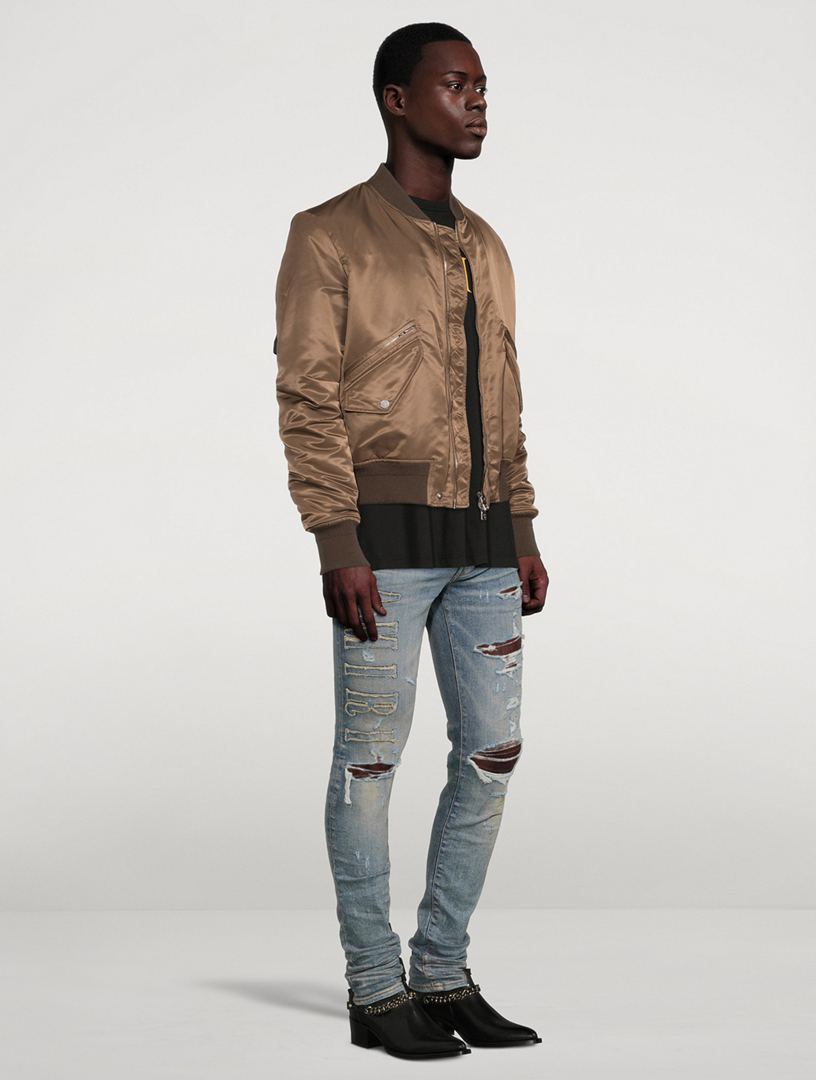 Silk Nylon Bomber Jacket