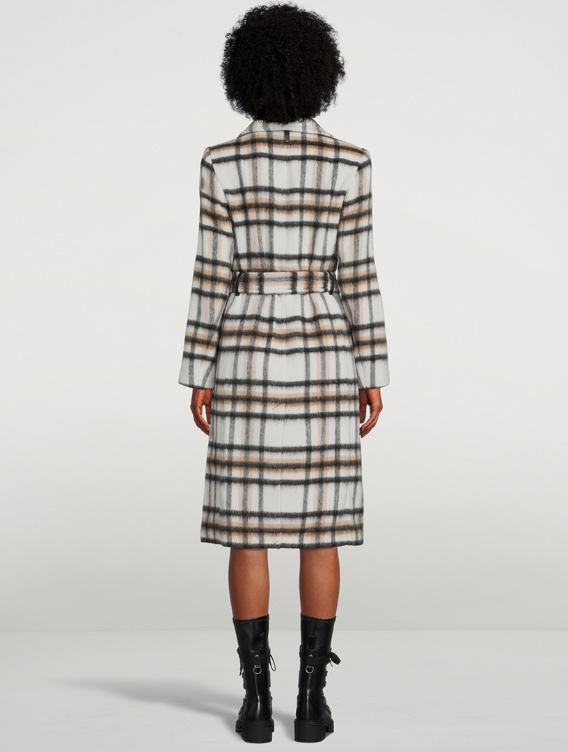 MACKAGE Sienna Wool Blend Belted Coat In Plaid Print Holt Renfrew