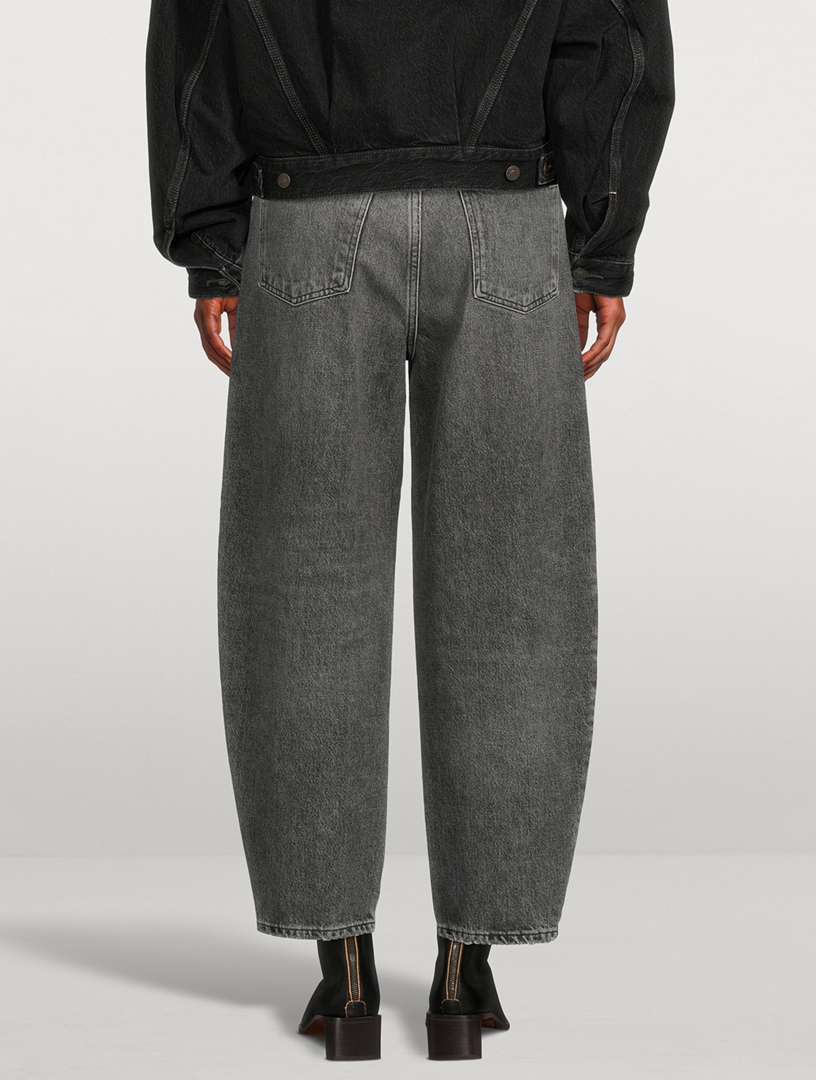 【YOURNUS】Boa Curved Balloon Denim BAGGY BALLOON JEANS - Mid-blue | ZARA Canada