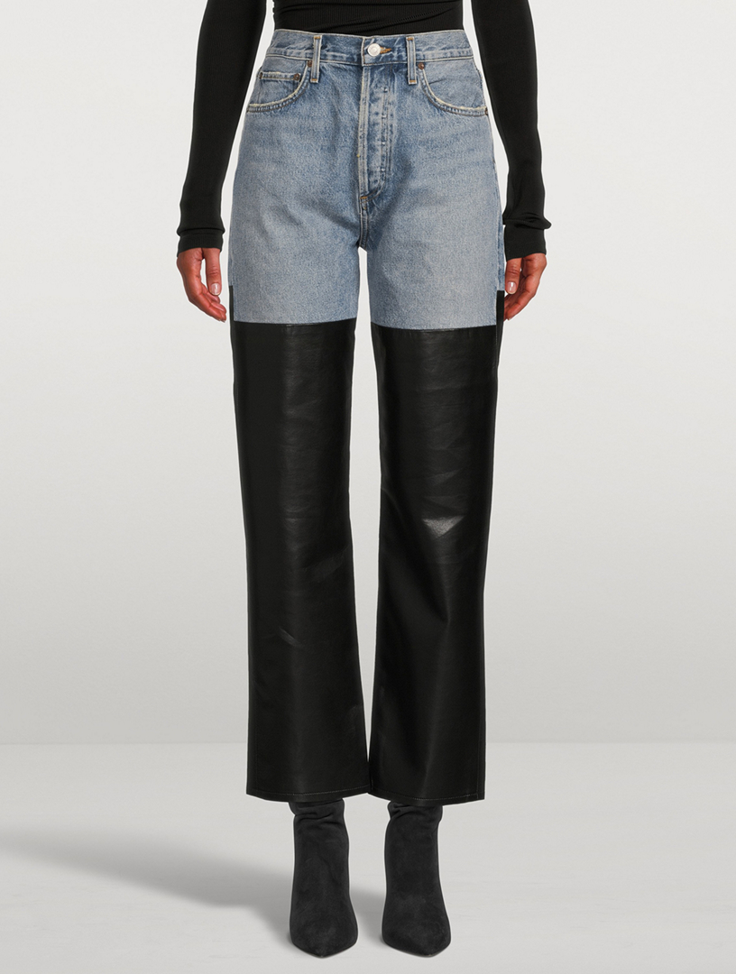 Pieced 90s Pinch Waist Jeans