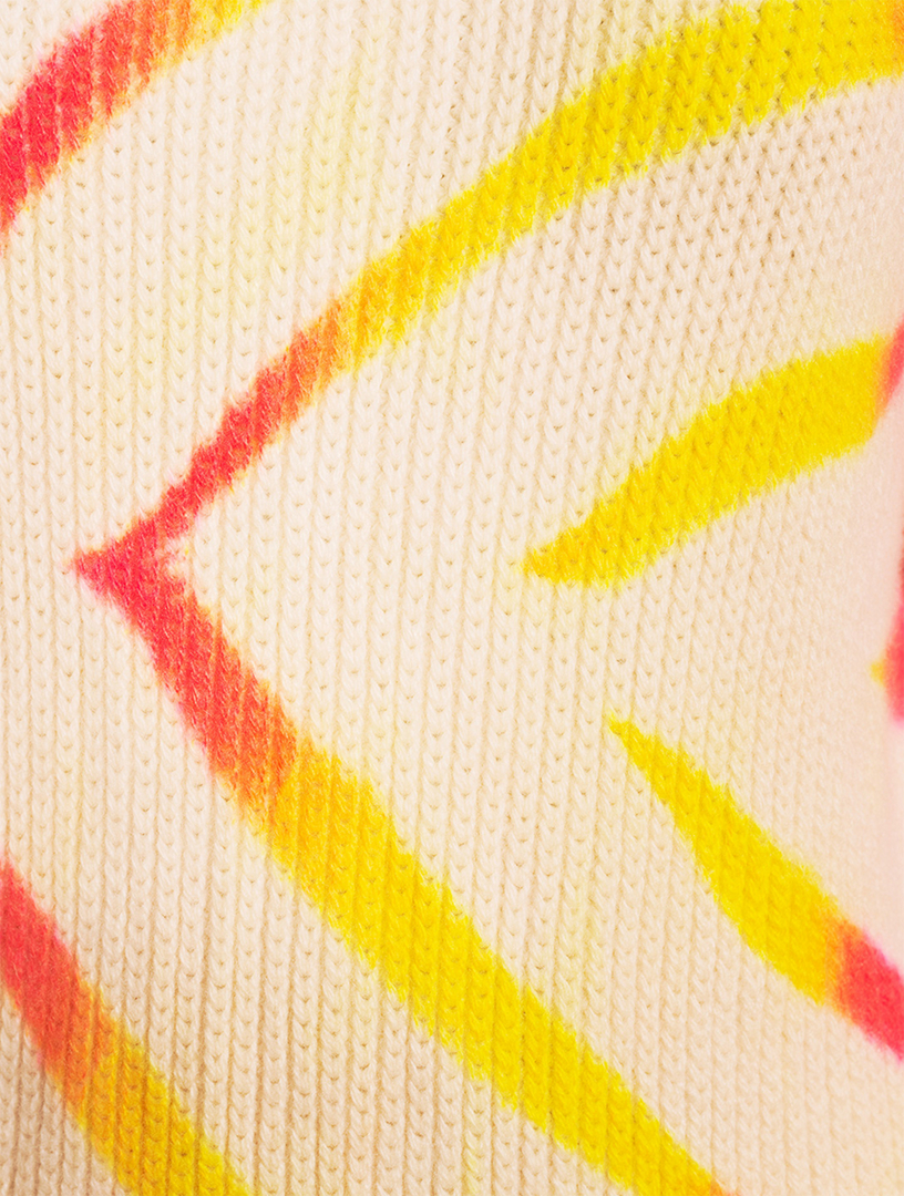 Chunky Rib Cashmere Sweater Tie-Dye Print
