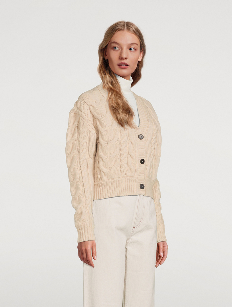 Wool Cable-Knit Cardigan
