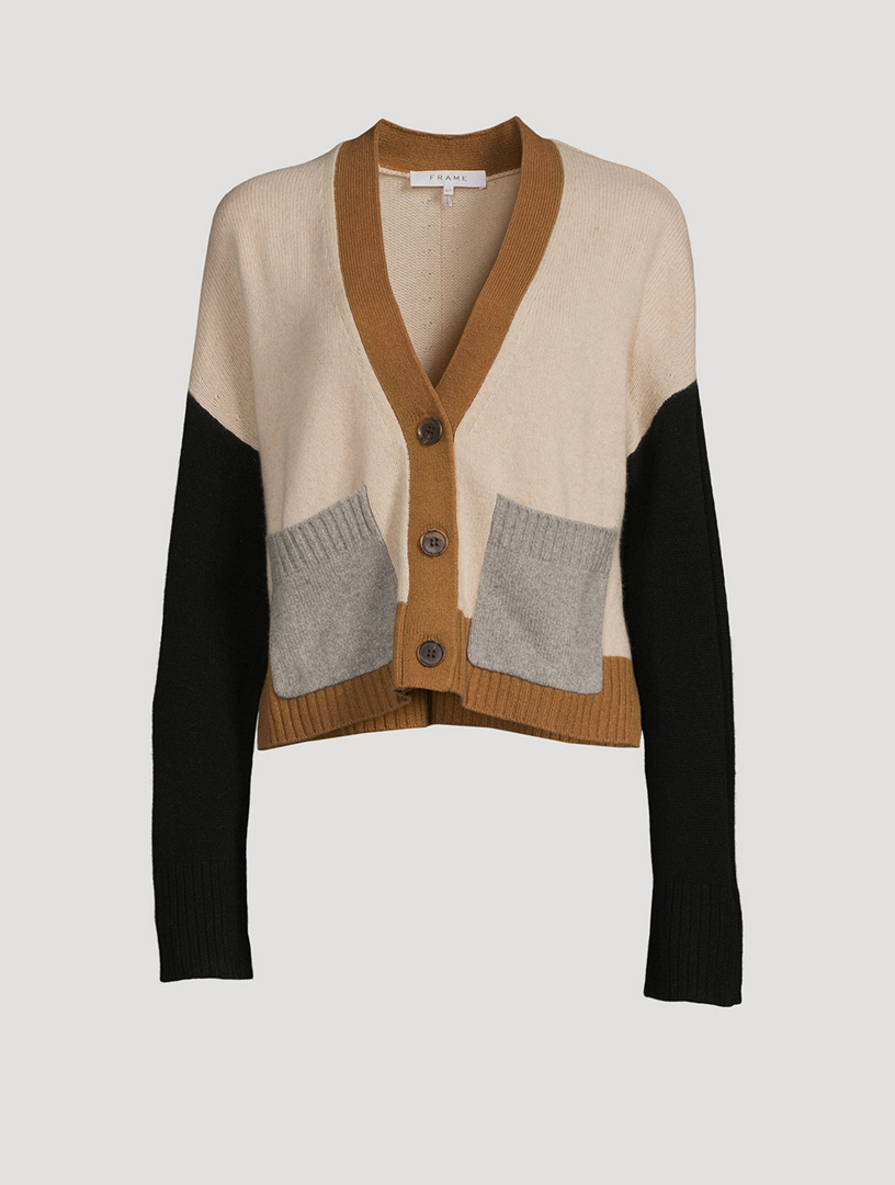 Colourblock Recycled Cashmere And Wool Cardigan