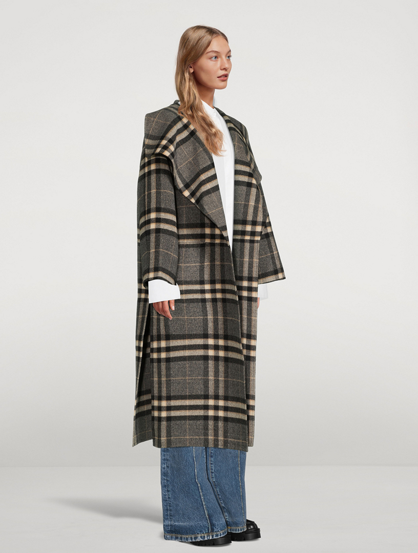 TOTÊME Signature Doublé Wool Coat In Check Print | Holt Renfrew