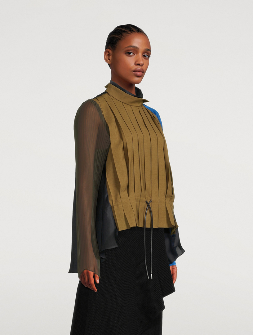 Wool And Satin Suiting Shirt