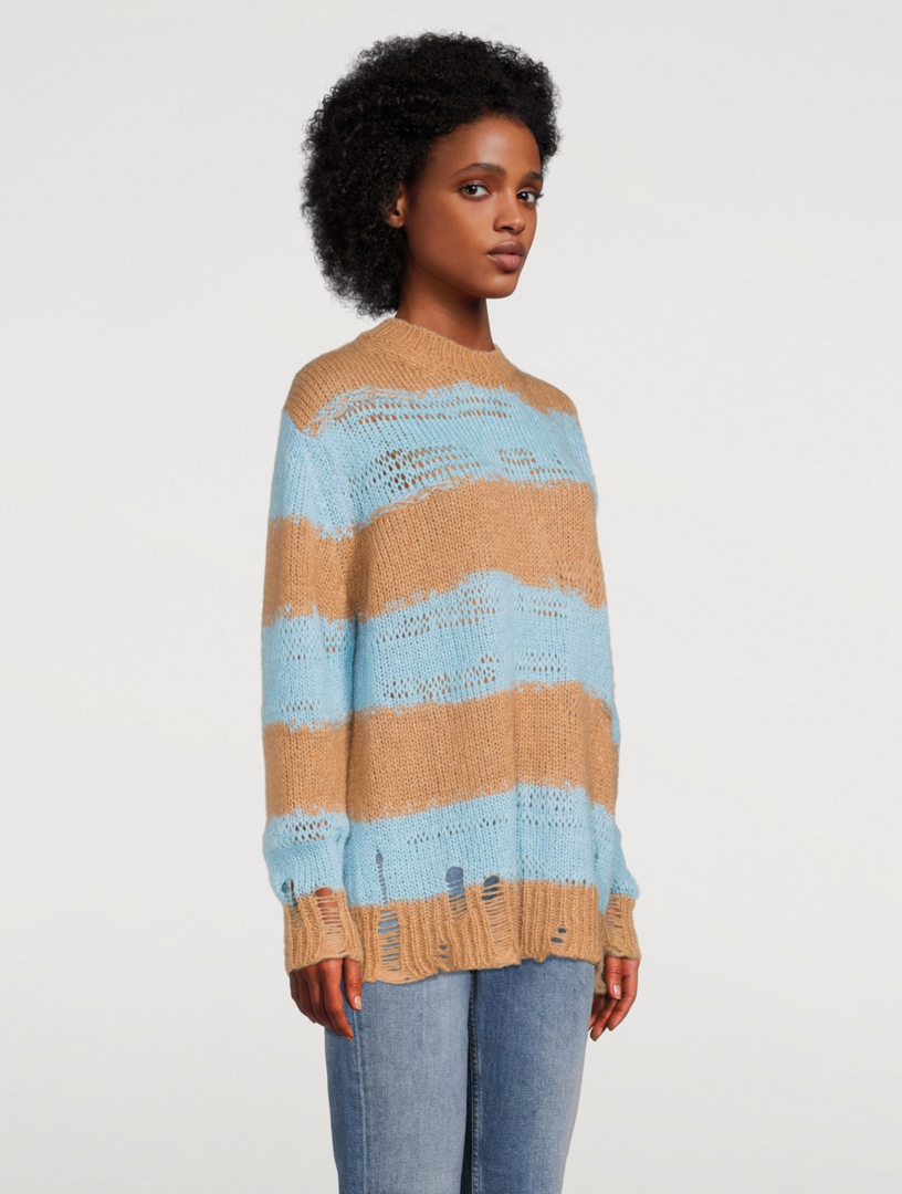 ACNE STUDIOS Distressed Striped Sweater | Holt Renfrew