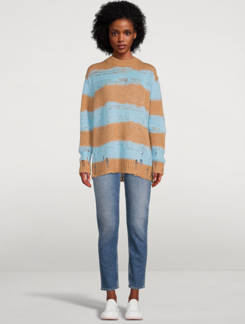 ACNE STUDIOS Distressed Striped Sweater | Holt Renfrew