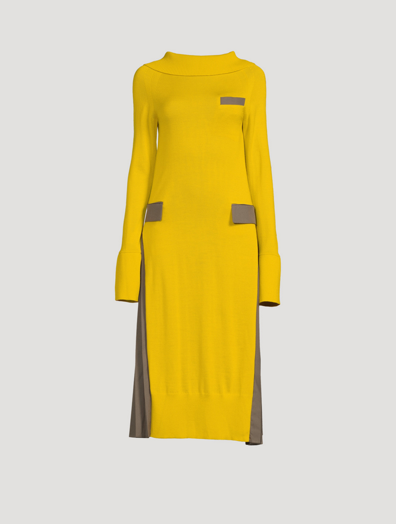 SACAI Wool Suiting Mix Midi Dress | Holt Renfrew