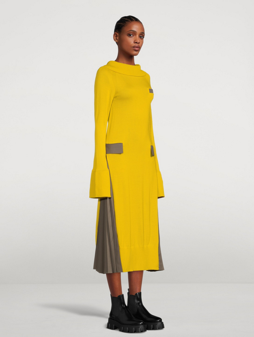 SACAI Wool Suiting Mix Midi Dress | Holt Renfrew