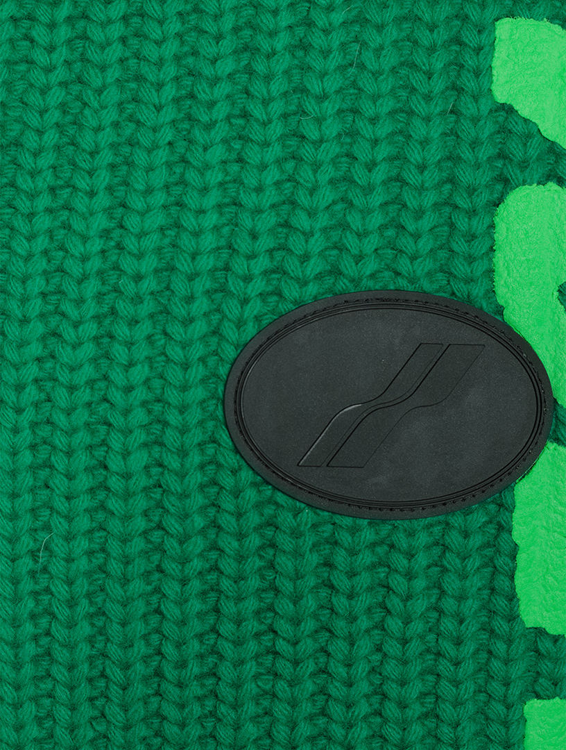 Wool-Blend Square Knit Vest With Logo