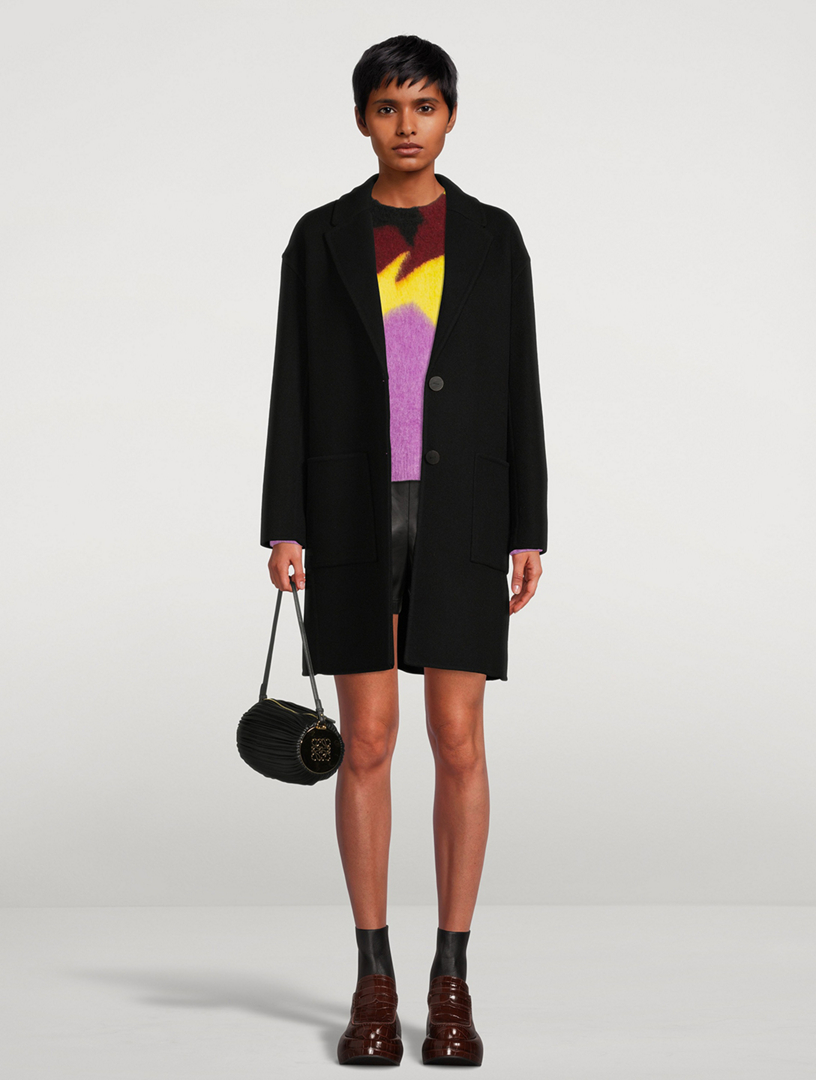 Button-Trimmed Leather Shorts