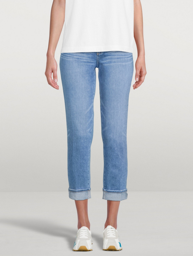 Paige Denim Brigitte Mid Rise Slim Fit Boyfriend Jeans - Folk Distressed