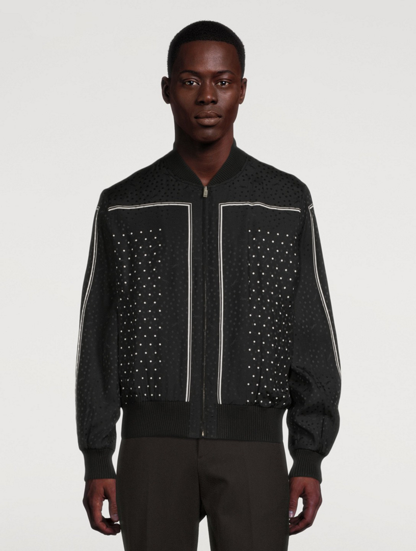 Silk Zip Jacket Monogram Dot Print