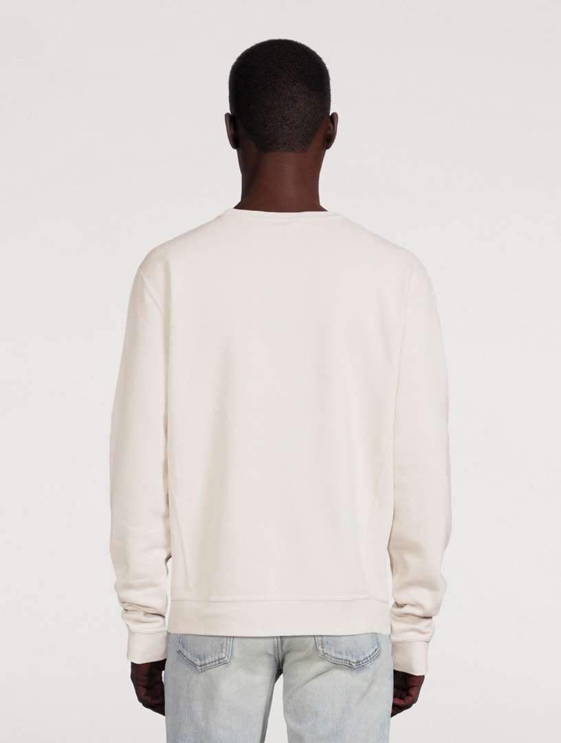 スウェット・トレーナー SAINT LAURENT WHITE COTTON SWEATSHIRT SAINT LAURENT YSL Cotton Sweatshirt | Holt Renfrew
