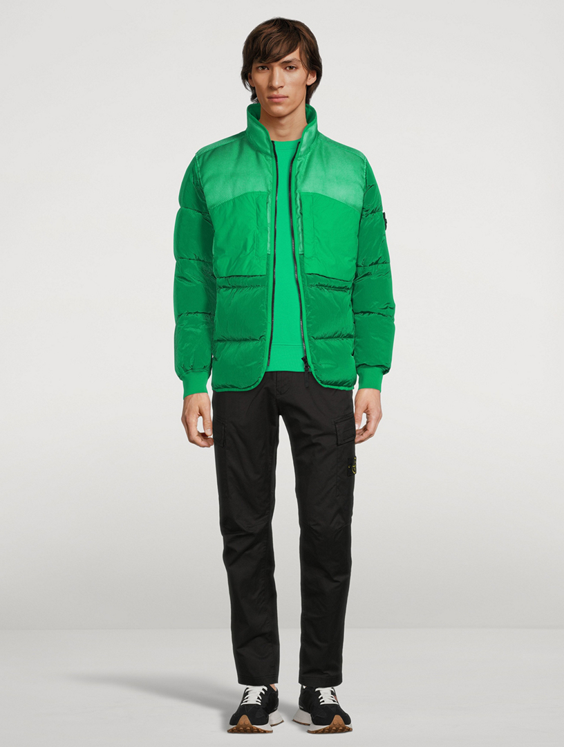 STONE ISLAND Modified Panama Nylon Mix Down Jacket | Holt Renfrew