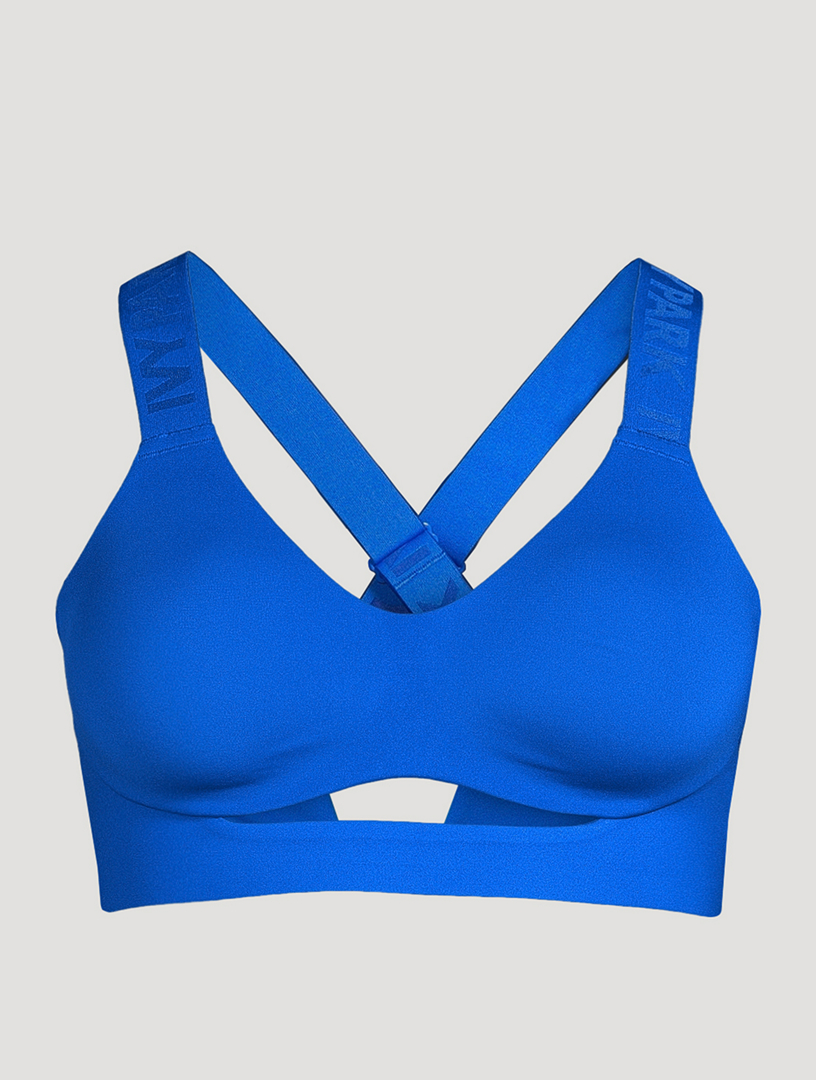 Ivy Park Logo Mesh Back Sports Bra in Yellow