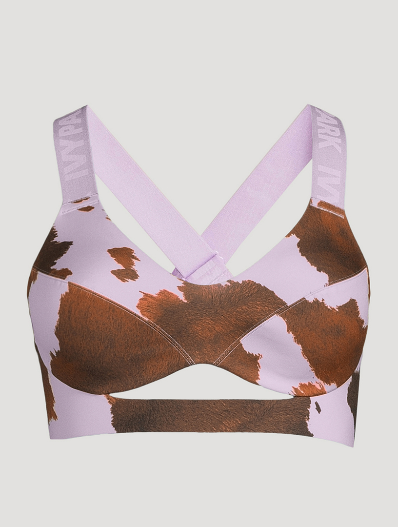 ADIDAS X IVY PARK IVY PARK Cut Out Sports Bra In Cow Print