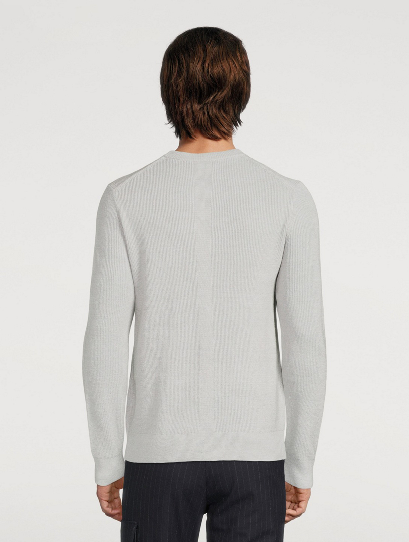 Linen-Blend Crewneck Sweater