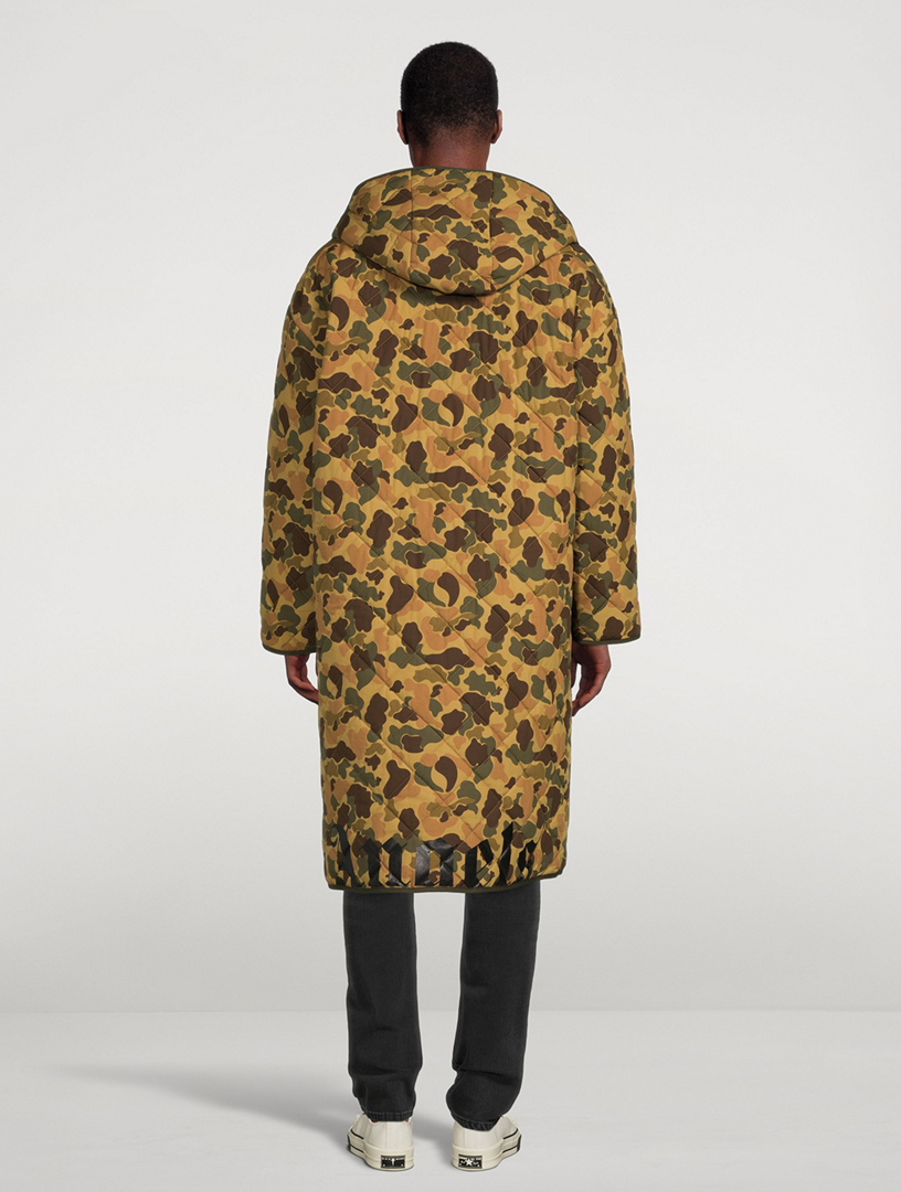 Camouflage Padded Coat With Hood