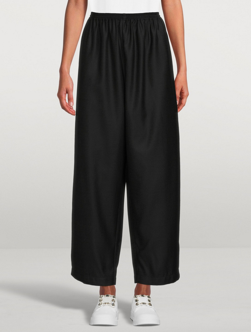 Wool And Silk Cropped Straight-Leg Pants