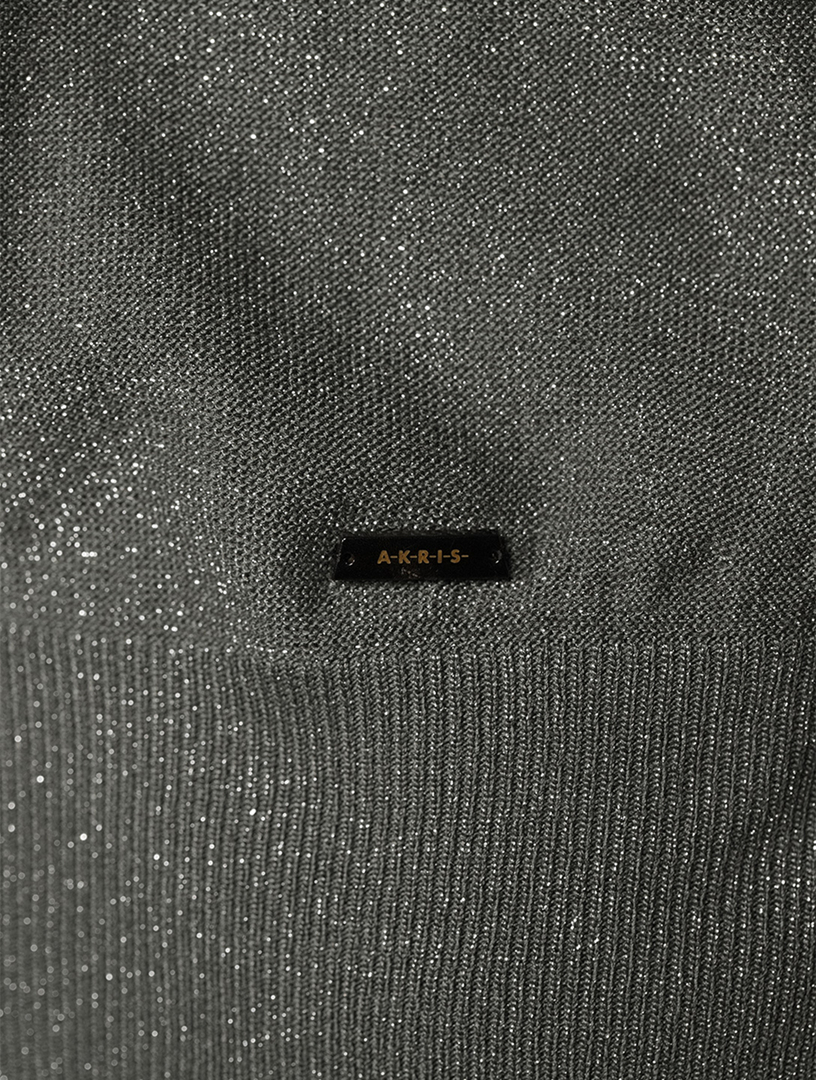 High-Neck Silk Lurex Sweatshirt