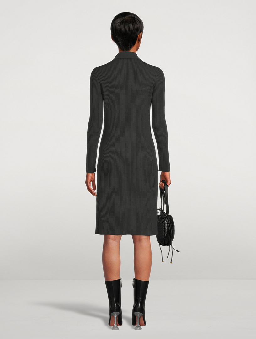 Long Wool Polo Cardigan