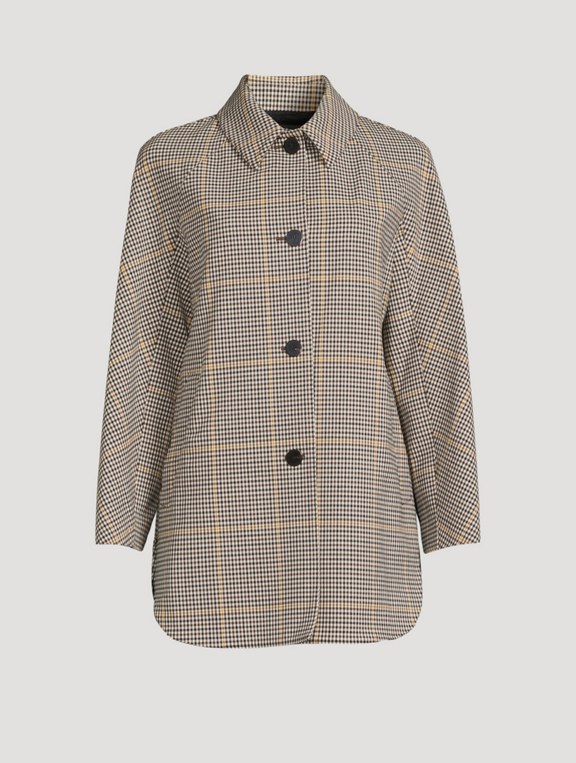 Theory on sale plaid coat