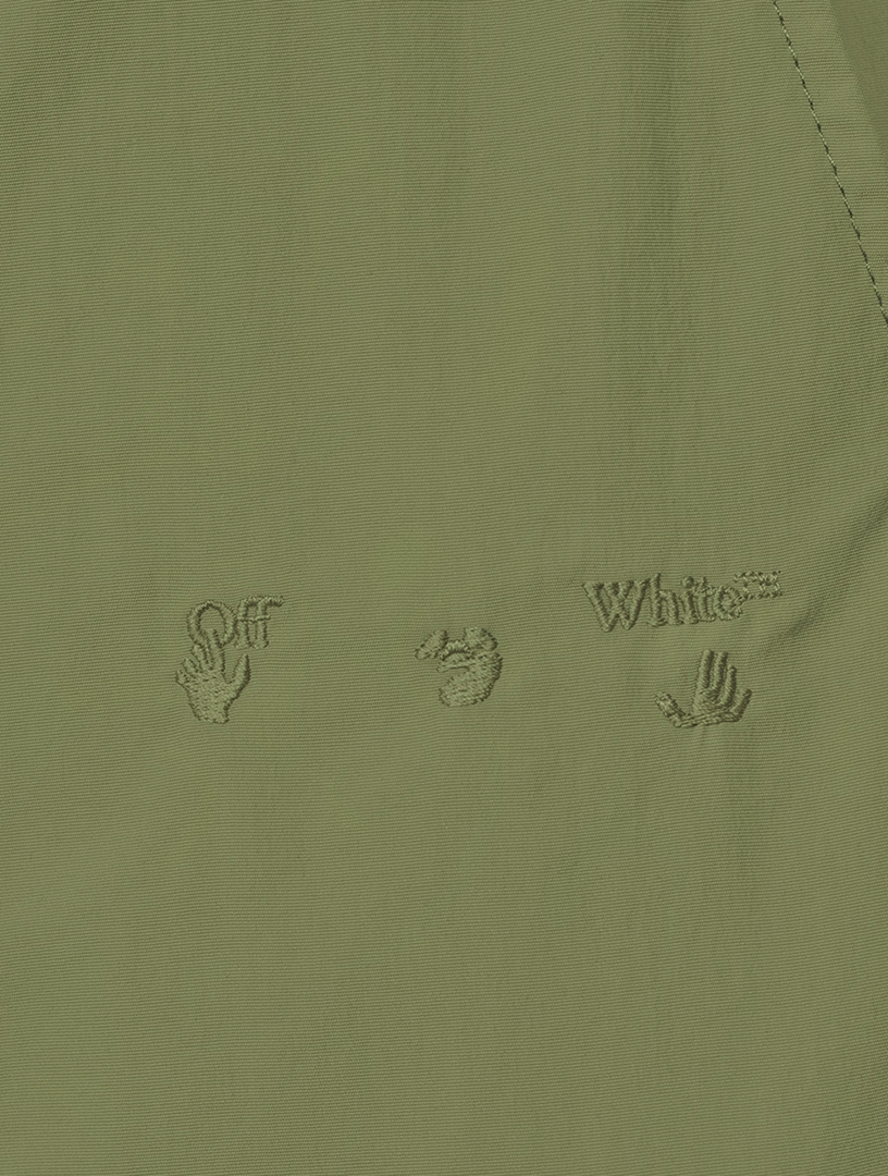 Nylon Pants With Embroidery